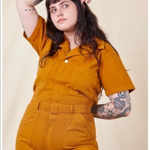 Big Bud Press Short Sleeve Jumpsuit, Spicy Mustard